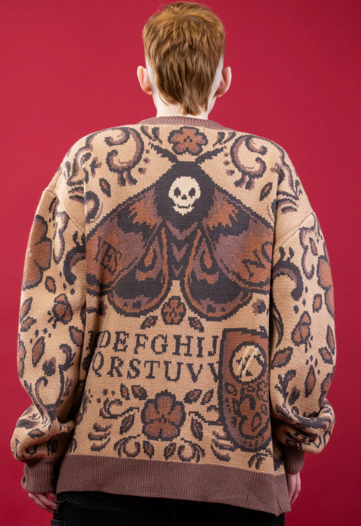 Ouija Board Cardigan Sweater - brown | Norfolk Candle Co.